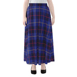 Deep Blue Stewart Tartan Print Chiffon Maxi Skirt