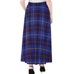 Deep Blue Stewart Tartan Print Chiffon Maxi Skirt