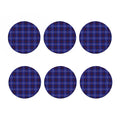 Deep Blue Stewart Tartan Print Coaster Set