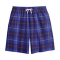 Deep Blue Stewart Tartan Print Cotton Shorts