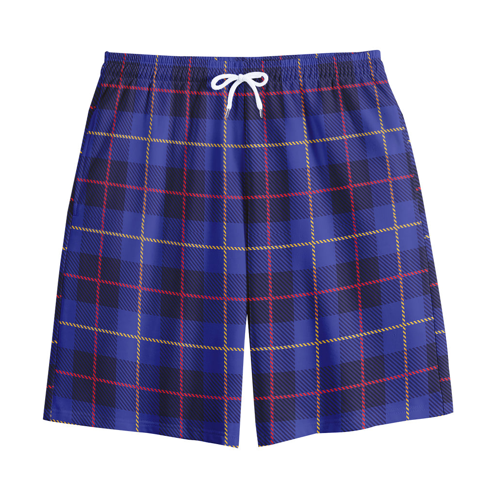 Deep Blue Stewart Tartan Print Cotton Shorts