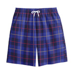 Deep Blue Stewart Tartan Print Cotton Shorts