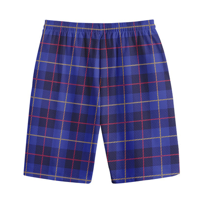 Deep Blue Stewart Tartan Print Cotton Shorts