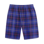 Deep Blue Stewart Tartan Print Cotton Shorts