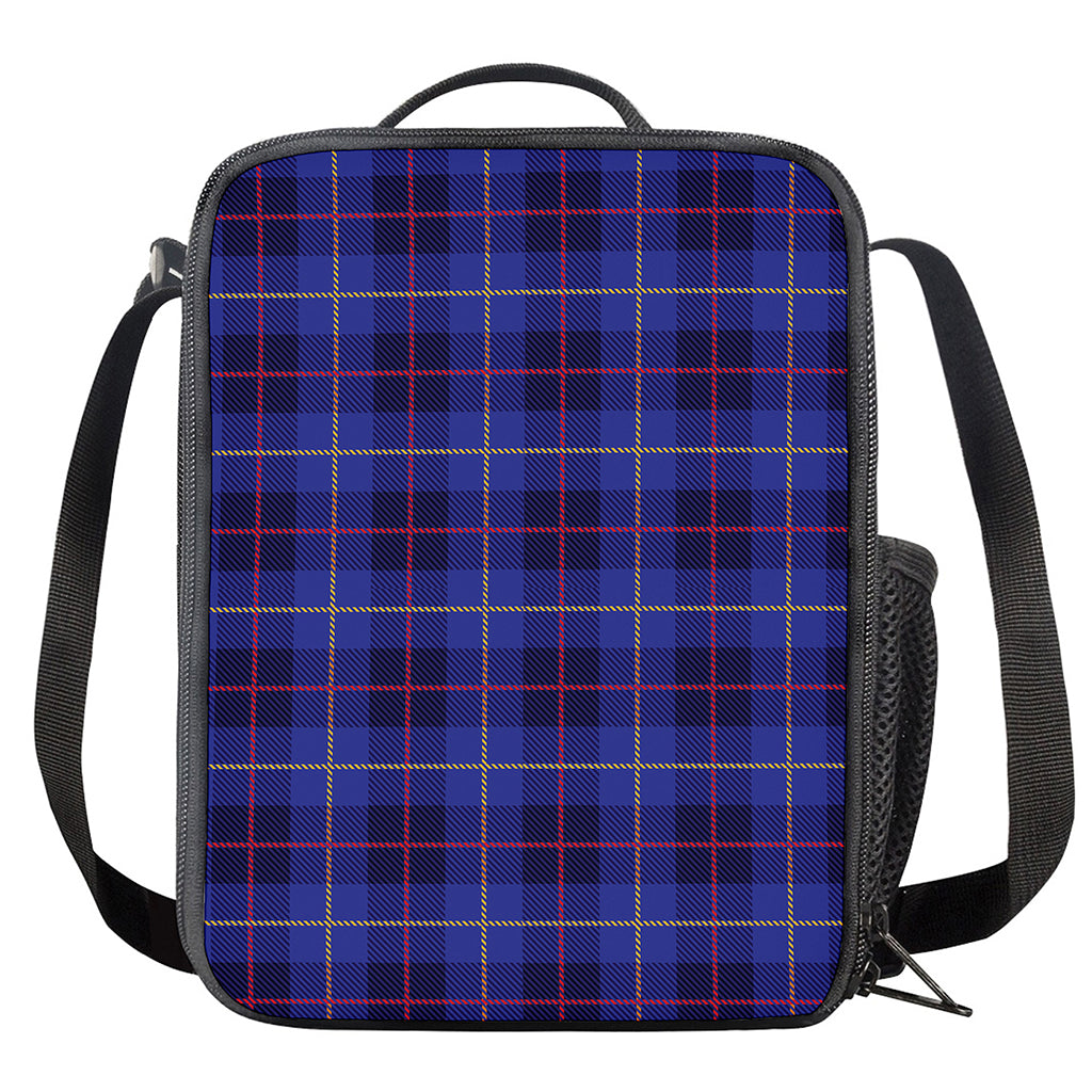 Deep Blue Stewart Tartan Print Crossbody Lunch Bag