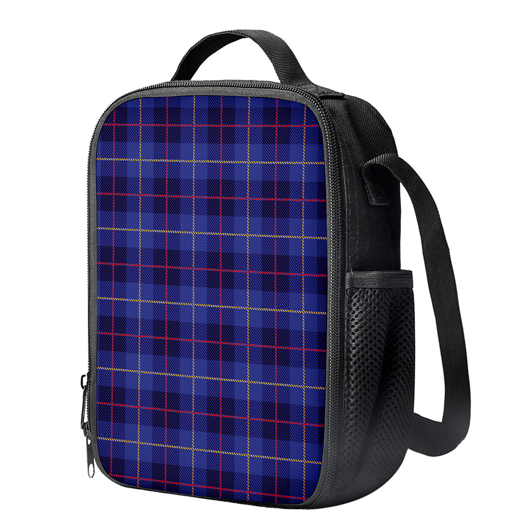 Deep Blue Stewart Tartan Print Crossbody Lunch Bag