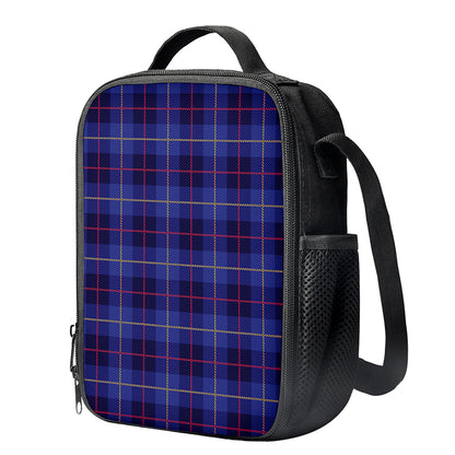 Deep Blue Stewart Tartan Print Crossbody Lunch Bag
