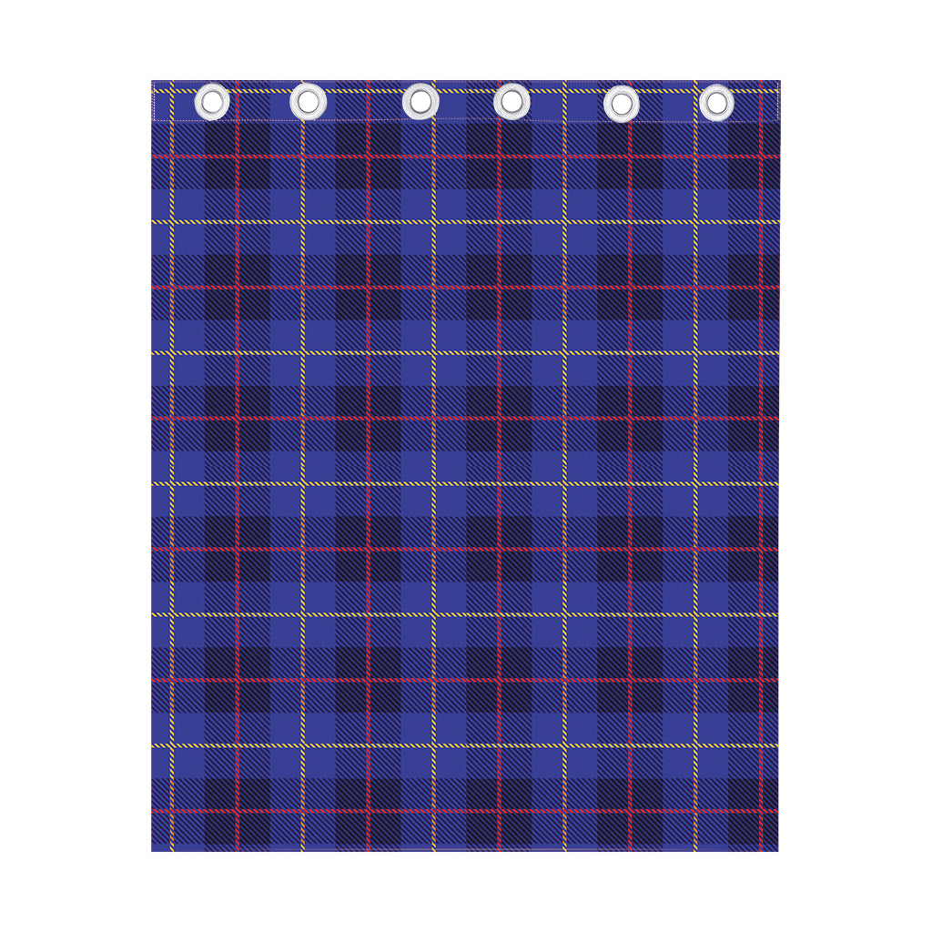 Deep Blue Stewart Tartan Print Curtain