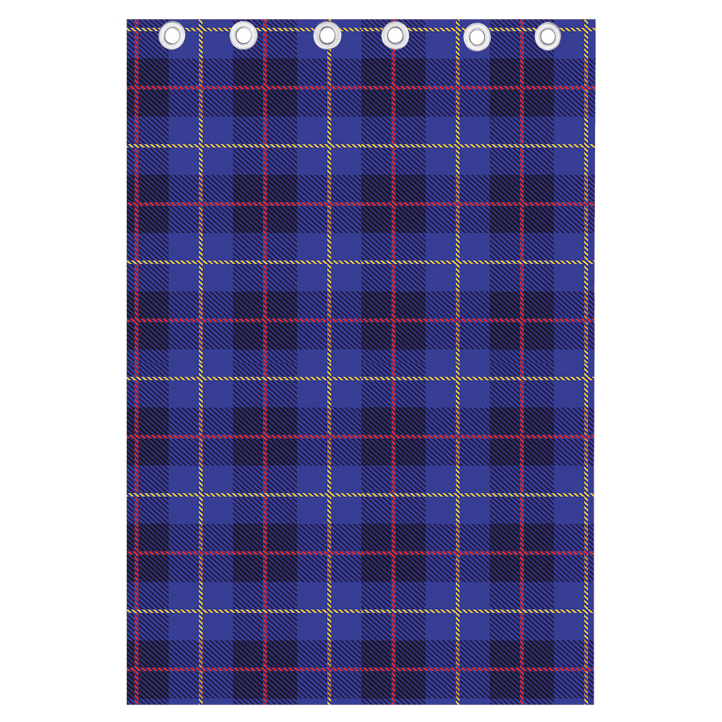 Deep Blue Stewart Tartan Print Curtain