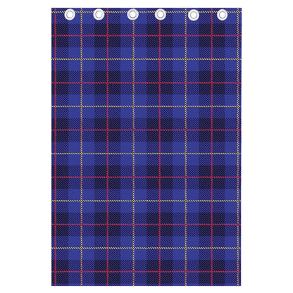 Deep Blue Stewart Tartan Print Curtain