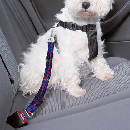 Deep Blue Stewart Tartan Print Dog Seat Belt