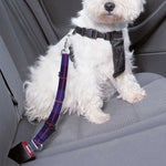Deep Blue Stewart Tartan Print Dog Seat Belt