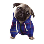 Deep Blue Stewart Tartan Print Dog Zip Up Hoodie