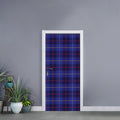 Deep Blue Stewart Tartan Print Door Sticker