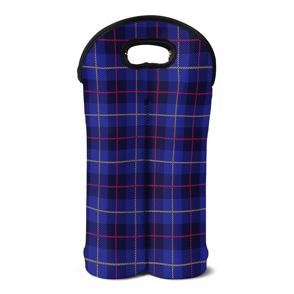 Deep Blue Stewart Tartan Print Double Neoprene Wine Tote