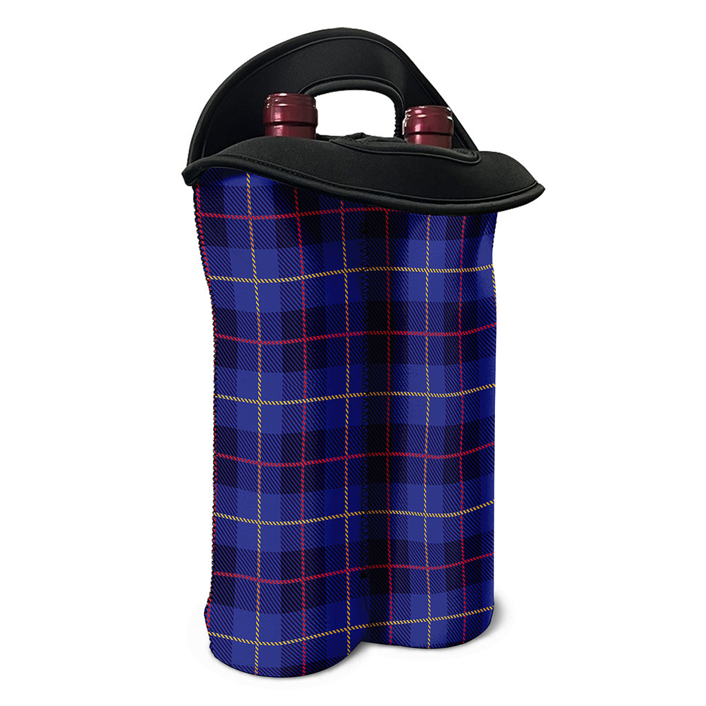 Deep Blue Stewart Tartan Print Double Neoprene Wine Tote