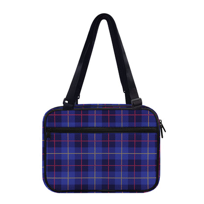 Deep Blue Stewart Tartan Print Double Strap Bible Bag