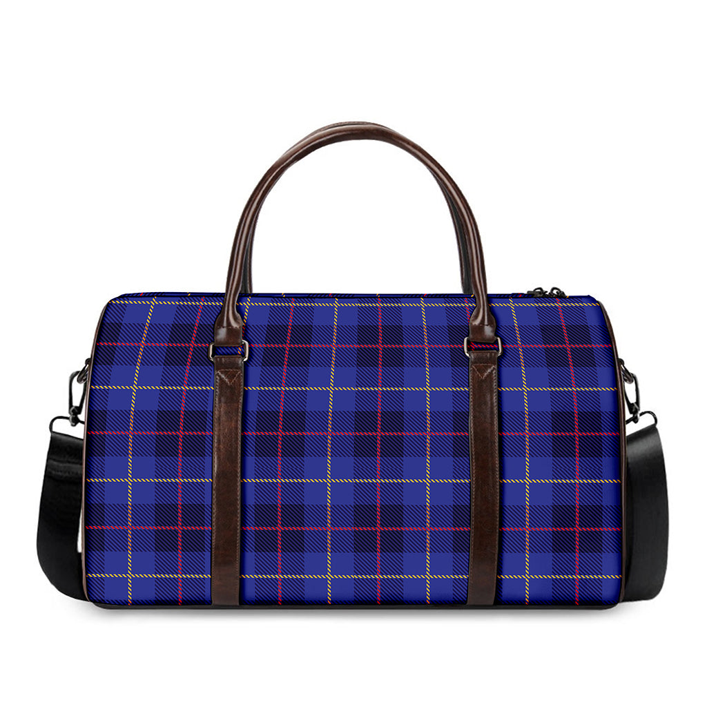 Deep Blue Stewart Tartan Print Duffle Bag