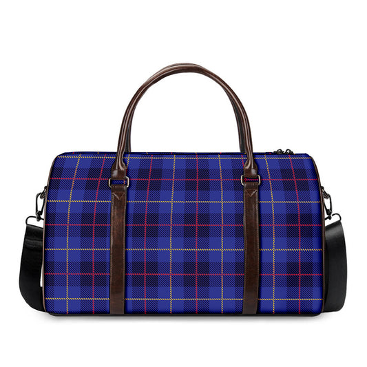 Deep Blue Stewart Tartan Print Duffle Bag