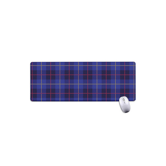Deep Blue Stewart Tartan Print Extended Mouse Pad