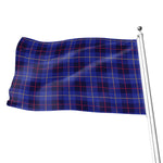 Deep Blue Stewart Tartan Print Flag