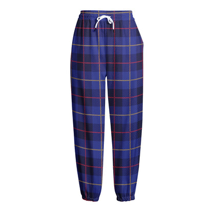 Deep Blue Stewart Tartan Print Fleece Lined Knit Pants