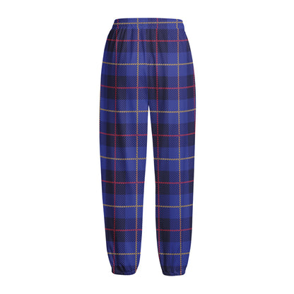 Deep Blue Stewart Tartan Print Fleece Lined Knit Pants