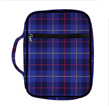 Deep Blue Stewart Tartan Print Front Pocket Bible Bag