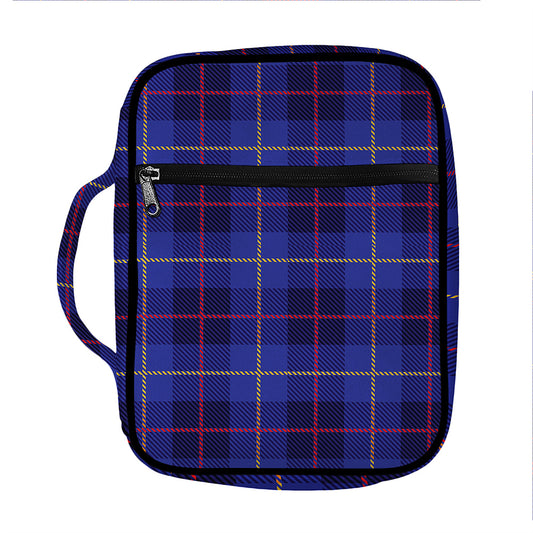Deep Blue Stewart Tartan Print Front Pocket Bible Bag