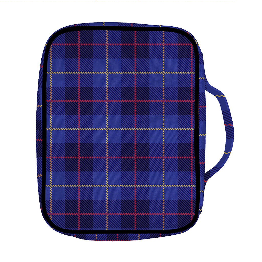 Deep Blue Stewart Tartan Print Front Pocket Bible Bag