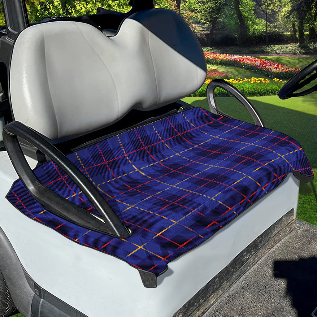Deep Blue Stewart Tartan Print Golf Cart Seat Cover