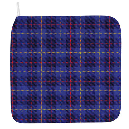 Deep Blue Stewart Tartan Print Hand Towel