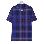 Deep Blue Stewart Tartan Print Hawaiian Shirt