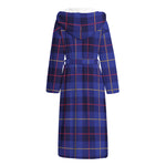Deep Blue Stewart Tartan Print Hooded Bathrobe