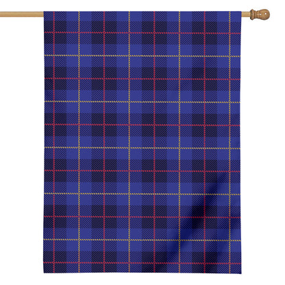 Deep Blue Stewart Tartan Print House Flag