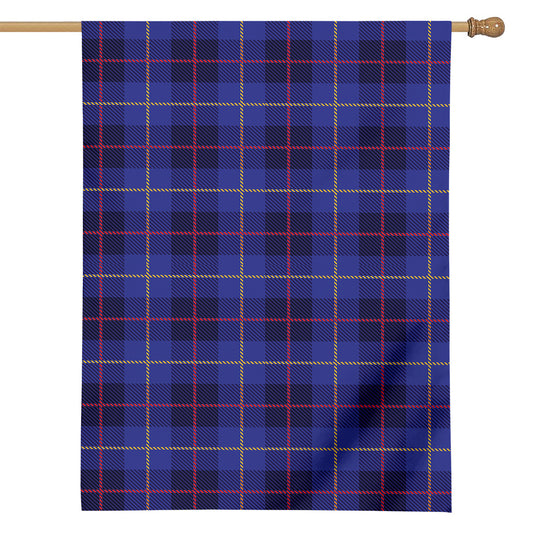 Deep Blue Stewart Tartan Print House Flag