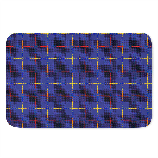 Deep Blue Stewart Tartan Print Indoor Door Mat