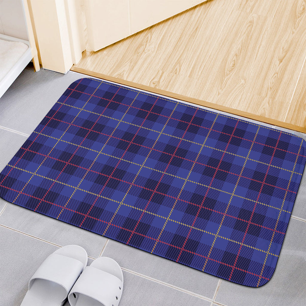 Deep Blue Stewart Tartan Print Indoor Door Mat