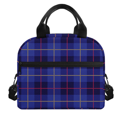 Deep Blue Stewart Tartan Print Insulated Lunch Bag
