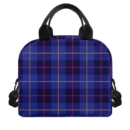 Deep Blue Stewart Tartan Print Insulated Lunch Bag