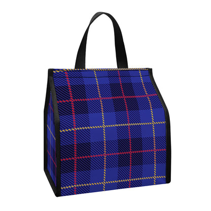 Deep Blue Stewart Tartan Print Insulated Lunch Tote
