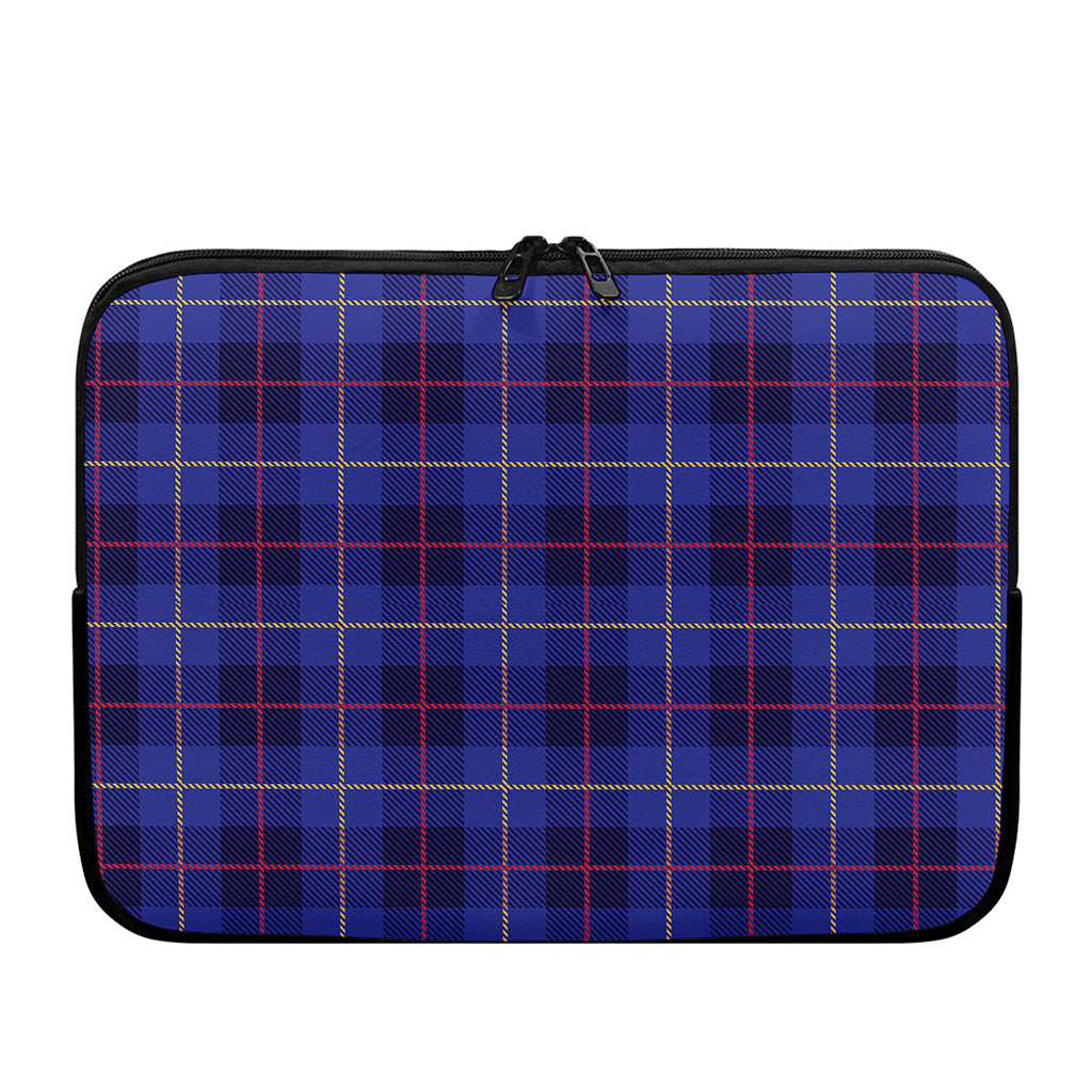 Deep Blue Stewart Tartan Print Laptop Sleeve