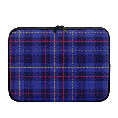Deep Blue Stewart Tartan Print Laptop Sleeve