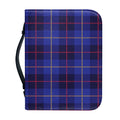 Deep Blue Stewart Tartan Print Leather Bible Cover