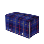 Deep Blue Stewart Tartan Print Leather Tissue Box Cover