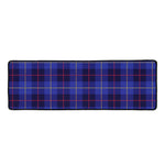 Deep Blue Stewart Tartan Print Long Kitchen Mat