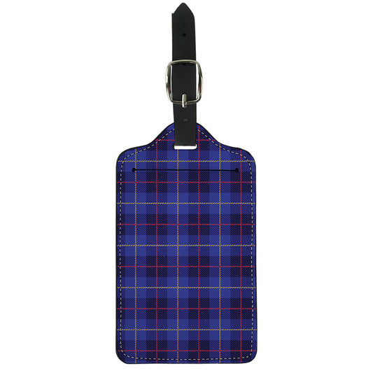 Deep Blue Stewart Tartan Print Luggage Tag
