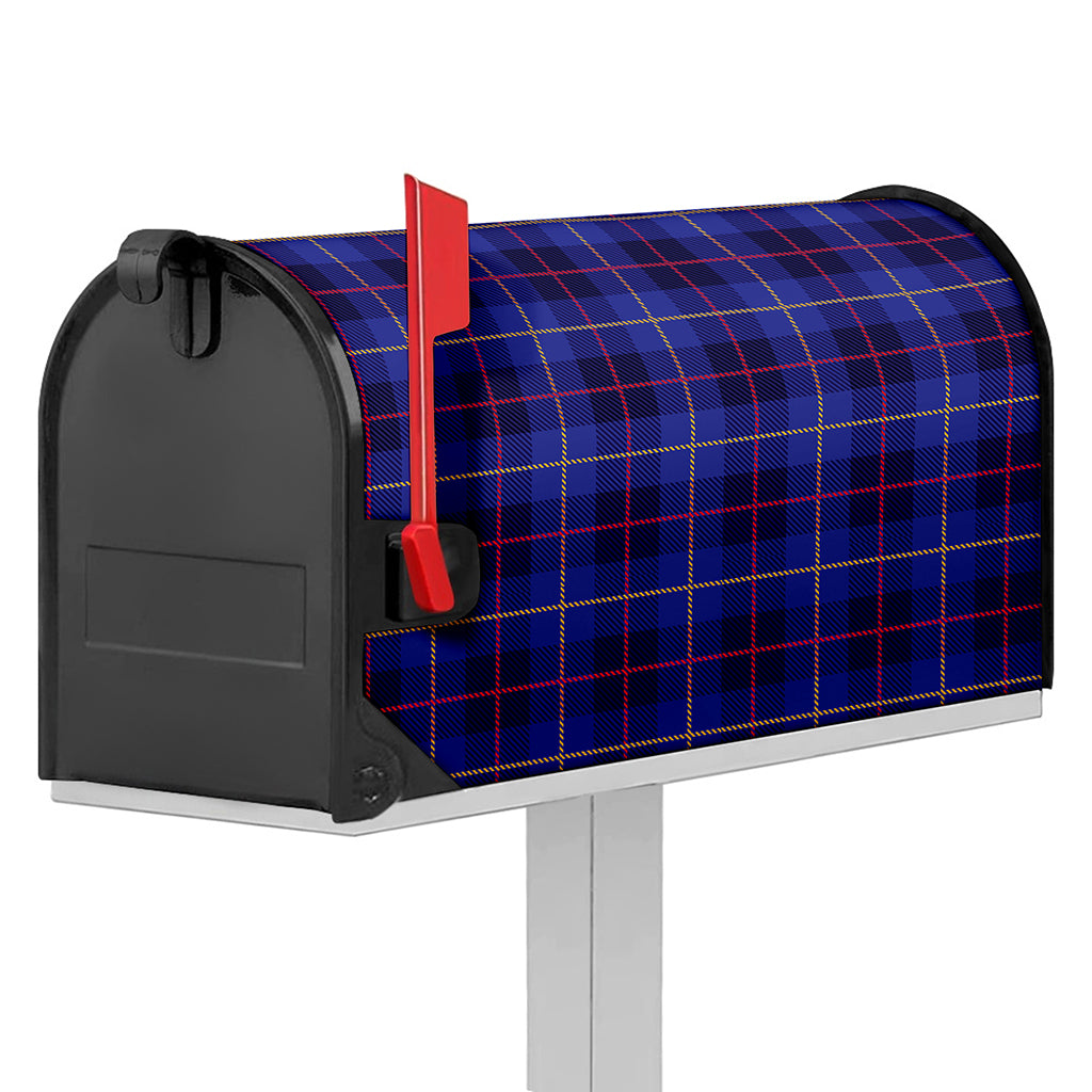 Deep Blue Stewart Tartan Print Mailbox Cover