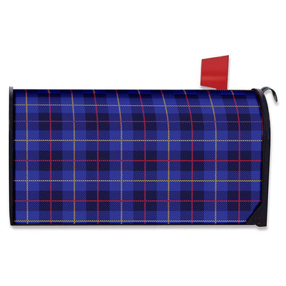 Deep Blue Stewart Tartan Print Mailbox Cover