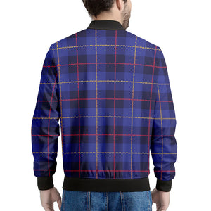 Deep Blue Stewart Tartan Print Men's Bomber Jacket